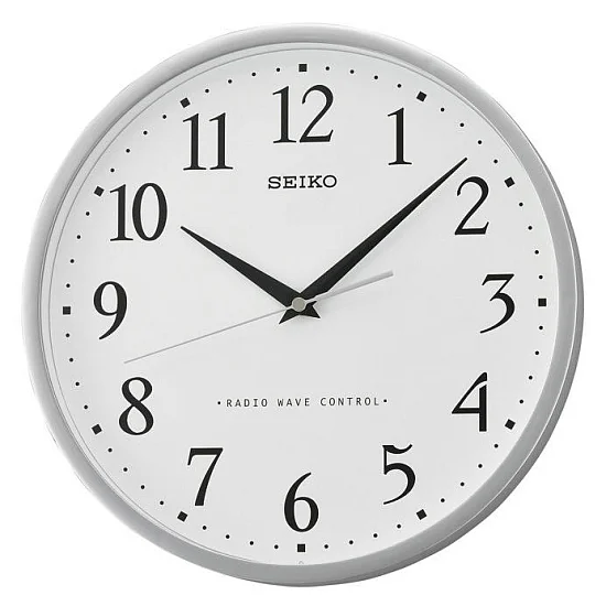 Seiko Zegar Ścienny Analogowy Okrągły Szary Sterowany Falami Radiowymi QXR210S