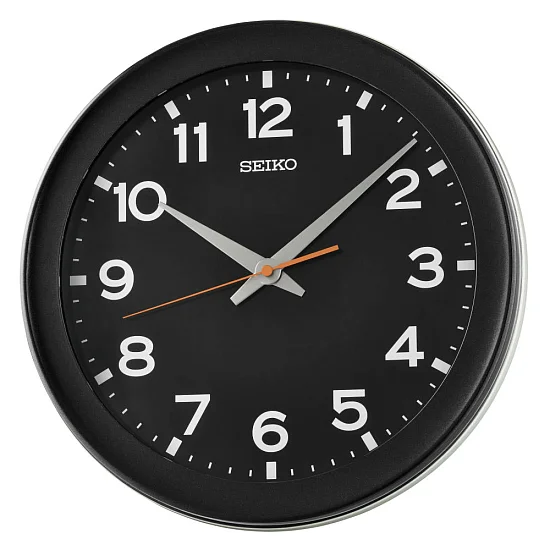 Seiko Zegar Ścienny Analogowy Okrągły Czarny QXA835K