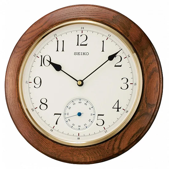 Seiko Zegar Ścienny Analogowy Okrągły Drewniany QXA432B