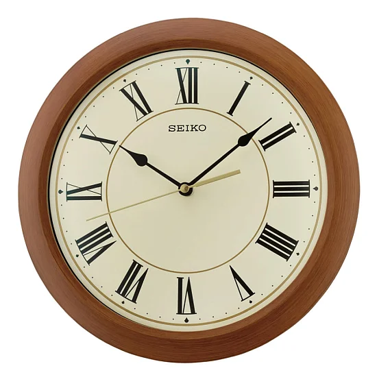 Seiko Zegar Ścienny Analogowy Okrągły Brązowy QXA713T