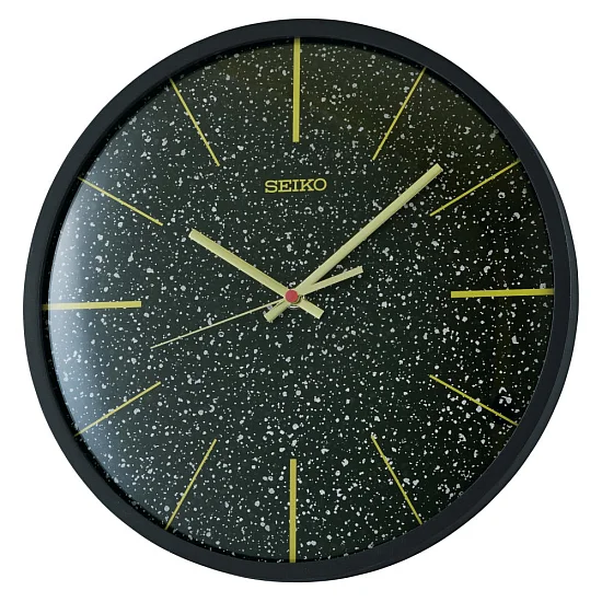Seiko Zegar Ścienny Analogowy Okrągły Czarny Brokatowy QXA828K