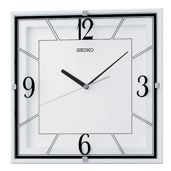 Seiko Zegar Ścienny Analogowy Kwadratowy Biały QXA821W