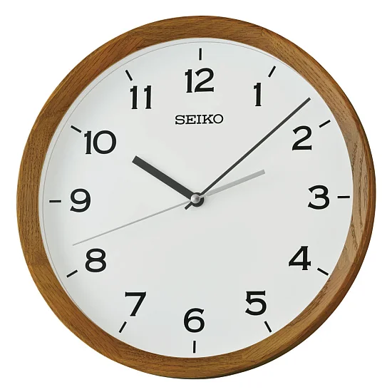 Seiko Zegar Ścienny Analogowy Okrągły Drewniany QXA853B