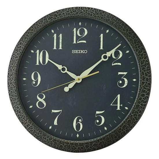 Seiko Zegar Ścienny Analogowy Okrągły Czarny Minimalistyczny QXA815K