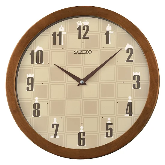 Seiko Zegar Ścienny Analogowy Okrągły Brązowy Minimalistyczny QXA854B