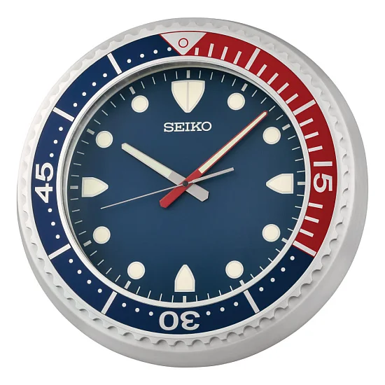 Seiko Zegar Ścienny Analogowy Okrągły Niebieski Diver Style QXA849S