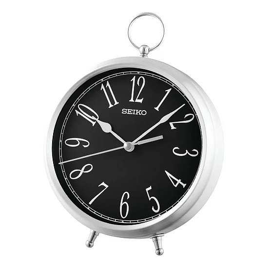 Seiko Zegar Biurkowy Analogowy Okrągły Szary Klasyczny QXG155A