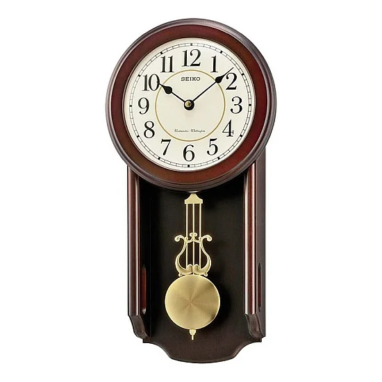 Seiko Zegar Ścienny Analogowy Wahadłowy Drewniany QXH063B