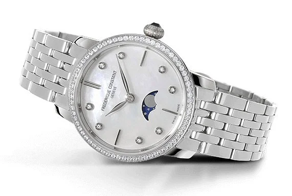 Frederique Constant Slimline Moonphase Ladies Diamonds FC-206MPWD1SD6B