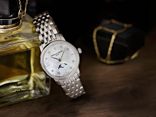 Frederique Constant Slimline Moonphase Ladies Diamonds FC-206MPWD1S6B