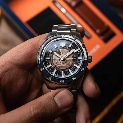 Spinnaker Fleuss Automatic Date Skeleton Moonlight Blue Severn Edition Set SP-5118-22