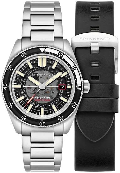 Spinnaker Fleuss Automatic Date Skeleton Wet Suit Black Severn Edition Set SP-5118-11