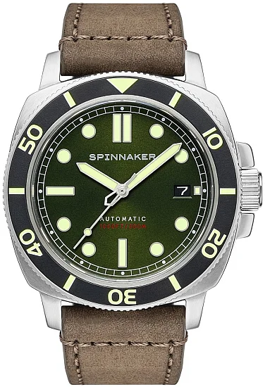Spinnaker Hull Diver Alligator Green Automatic Date Ceramic SP-5088-03