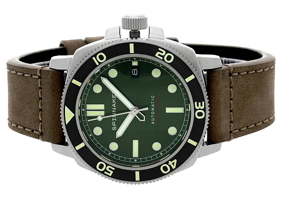 Spinnaker Hull Diver Alligator Green Automatic Date Ceramic SP-5088-03