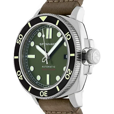 Spinnaker Hull Diver Alligator Green Automatic Date Ceramic SP-5088-03