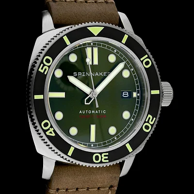 Spinnaker Hull Diver Alligator Green Automatic Date Ceramic SP-5088-03