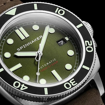Spinnaker Hull Diver Alligator Green Automatic Date Ceramic SP-5088-03
