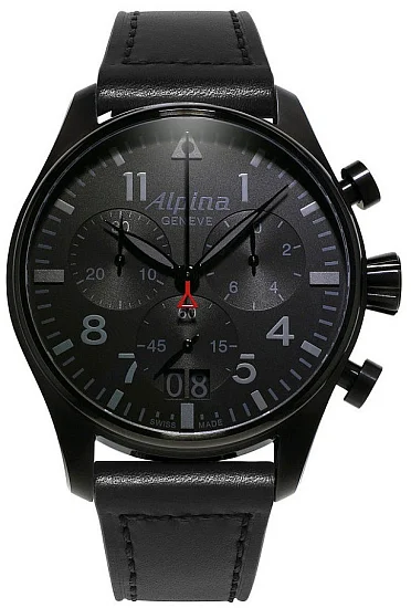 Alpina Startimer Pilot Quartz Chronograph Big Date Shadow Line Black PVD AL-372BB4FBS6