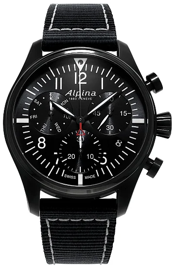 Alpina Startimer Pilot Quartz Chronograph Day-Date Black PVD AL-371BB4FBS6