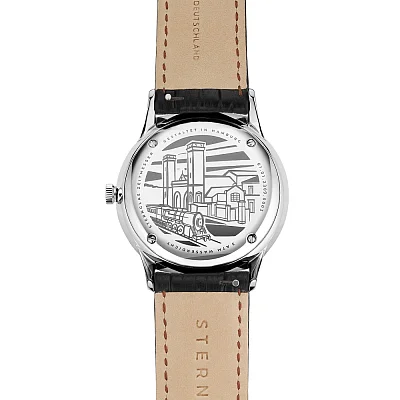 Sternglas Berlin Quartz Day-Date Olive Green Dial Black Strap S01-BE08-HE04