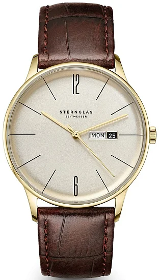Sternglas Berlin Quartz Day-Date Champagne Dial S01-BE14-HE01