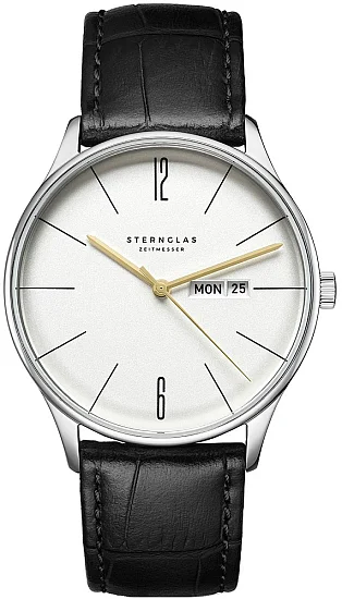 Sternglas Berlin Quartz Day-Date Metro Silver Black Bracelet S01-BE10-HE04