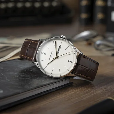Sternglas Berlin Quartz Day-Date Metro Silver Brown Bracelet S01-BE10-HE05