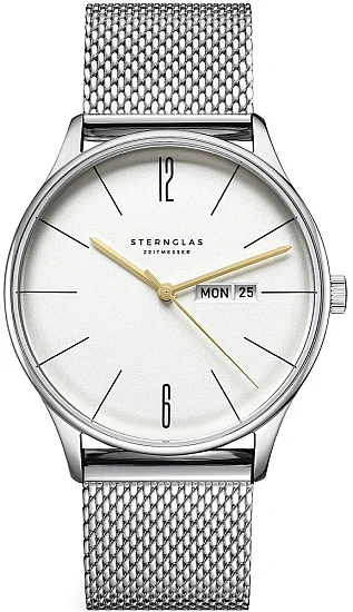 Sternglas Berlin Quartz Day-Date Metro Silver Milanaise S01-BE10-MI04