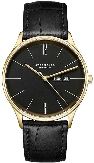 Sternglas Berlin Quartz Day-Date Piano Black S01-BE04-HE03