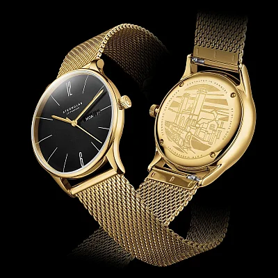 Sternglas Berlin Quartz Day-Date Piano Black Milanaise S01-BE04-MI05