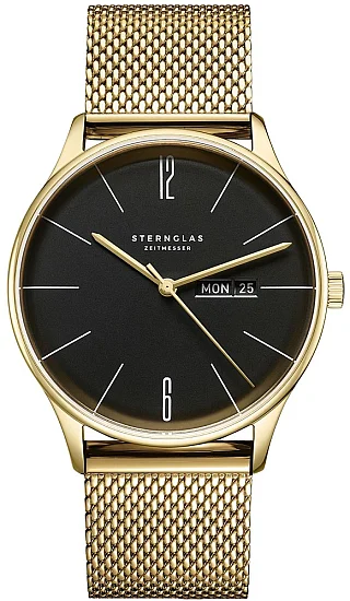 Sternglas Berlin Quartz Day-Date Piano Black Milanaise S01-BE04-MI05