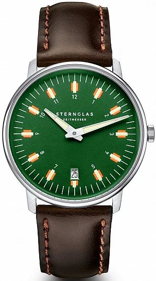 Sternglas Egor Quartz Date Green Dial S01-EG08-BR03