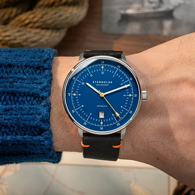 Sternglas Hamburg Automatic Date Blue Dial Edition Kuste S02-HHX06-EB05