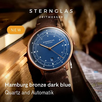 Sternglas Hamburg Automatic Date Dark Blue Bronze PVD S02-HH46-VI17