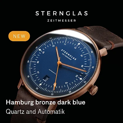 Sternglas Hamburg Automatic Date Dark Blue Bronze PVD S02-HH46-VI17