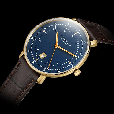 Sternglas Hamburg Quartz Date Dark Blue Gold S01-HH07-HE01