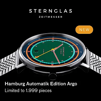 Sternglas Hamburg Automatic Date Limited Edition Argo SuperSlim Bracelet S02-HHA08-ME08