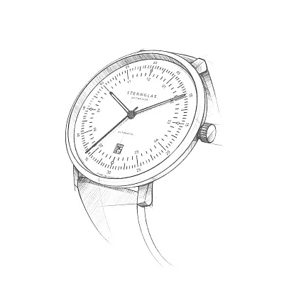 Sternglas Hamburg Automatic Date Silver Dial S02-HH47-VI11