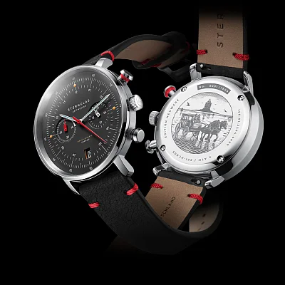 Sternglas Hamburg Mecha-Quartz Chrono Date Black Dial Neuwerk Limited Edition S01-HCN03-VI29