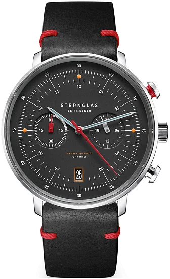 Sternglas Hamburg Mecha-Quartz Chrono Date Black Dial Neuwerk Limited Edition S01-HCN03-VI29