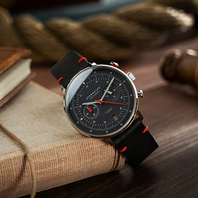 Sternglas Hamburg Mecha-Quartz Chrono Date Black Dial Neuwerk Limited Edition S01-HCN03-VI29
