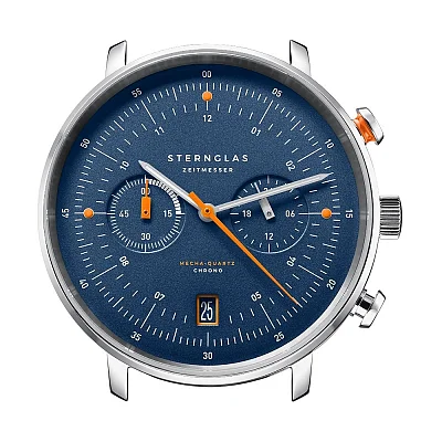 Sternglas Hamburg Mecha-Quartz Chrono Edition Kuste Date Dark Blue Dial SuperSlim Bracelet S01-HC06-ME08