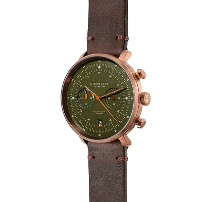 Sternglas Hamburg Mecha-Quartz Chrono Date Green Dial S01-HC35-VI17