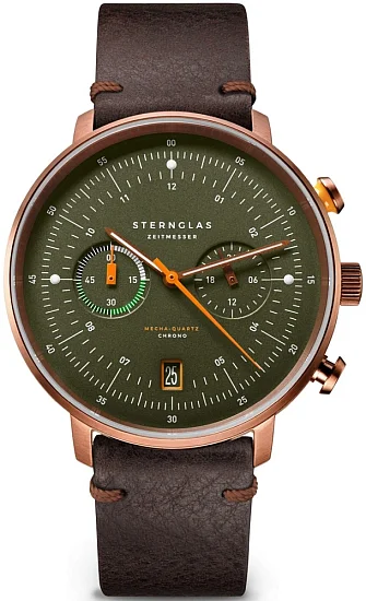 Sternglas Hamburg Mecha-Quartz Chrono Date Green Dial S01-HC35-VI17
