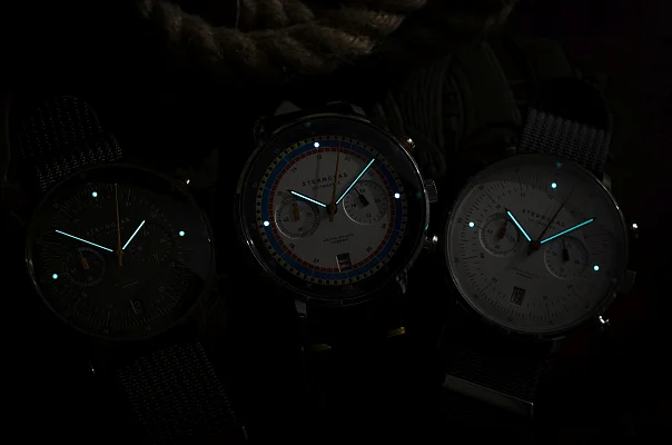 Sternglas Hamburg Mecha-Quartz Chrono Date Green Dial NATO S01-HC35-FI05