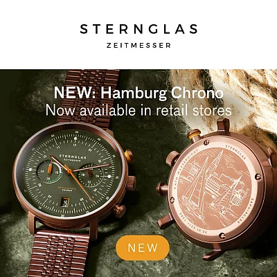 Sternglas Hamburg Mecha-Quartz Chrono Date Green Dial NATO S01-HC35-FI05