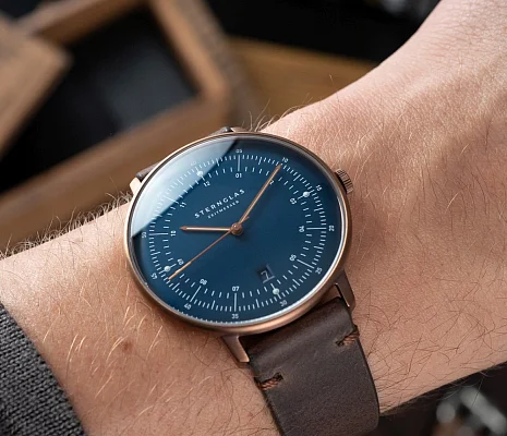Sternglas Hamburg Quartz Date Dark Blue Bronze PVD S01-HH27-VI17
