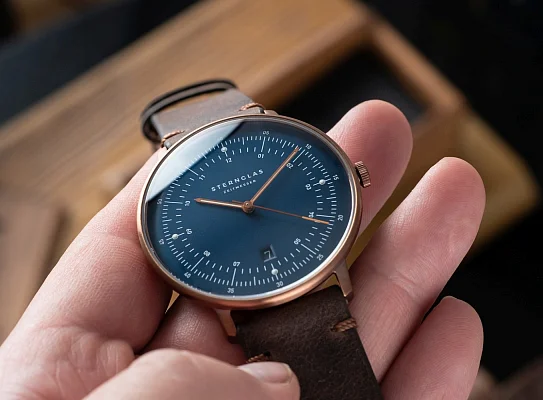 Sternglas Hamburg Quartz Date Dark Blue Bronze PVD S01-HH46-VI17