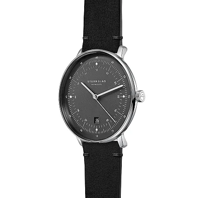 Sternglas Hamburg Quartz Date Graphite Dial S01-HH11-VI15