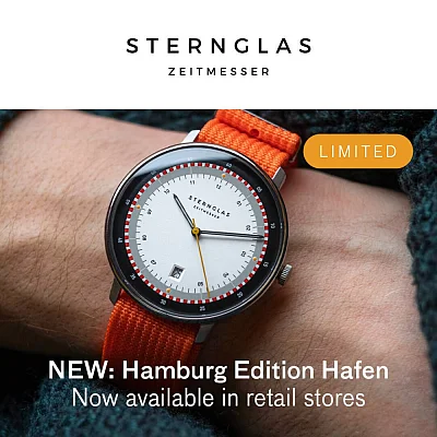 Sternglas Hamburg Quartz Date Limited Edition Hafen Signal Orange NATO Strap S01-HHH16-FI02